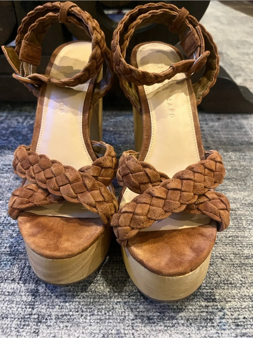 Veronica Beard Gael Hazelwood Suede Platform Sandals